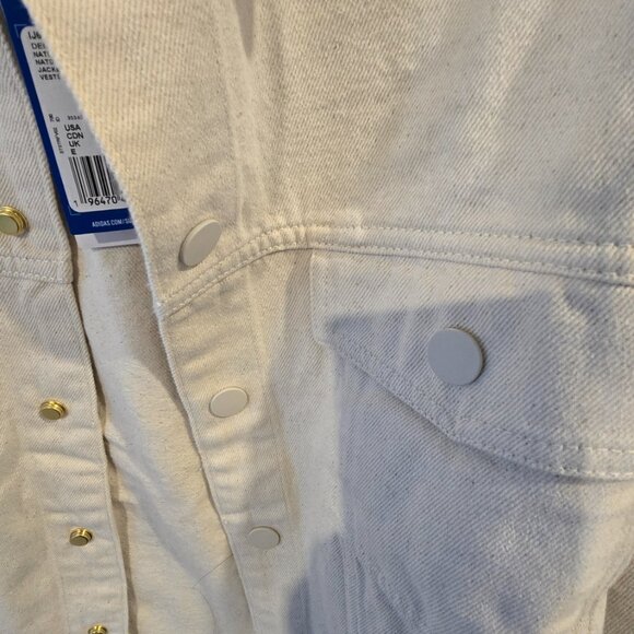 Adidas X KSENIASCHNAIDER 3-Stripe Denim Jacket Women's Size XS NATURAL TAN NEW - Picture 6 of 14